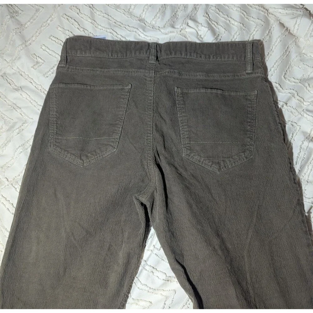 Banana Republic Mens Slim Fit Corduroy Pants Olive Brown 30x30 Stretch Cotton